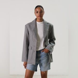 ASTR The Label Galilea Oversized Blazer Gray Tweed Revolve size XL